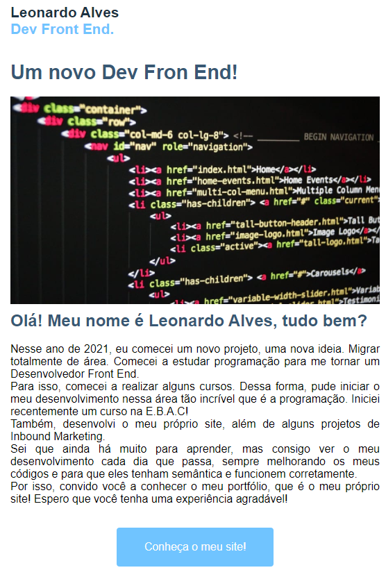 Print do projeto Newsletter